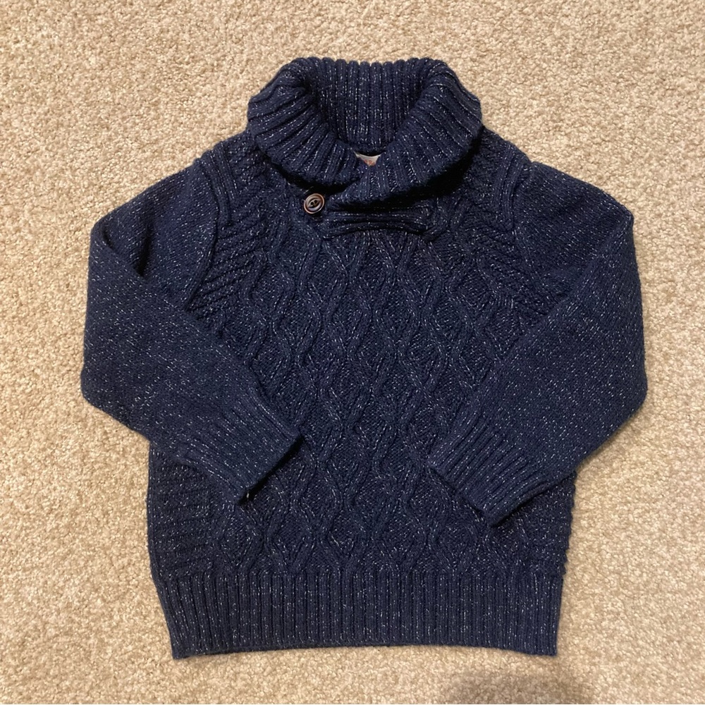 Boys Navy Shawl Collar Sweater Cat & Jack
